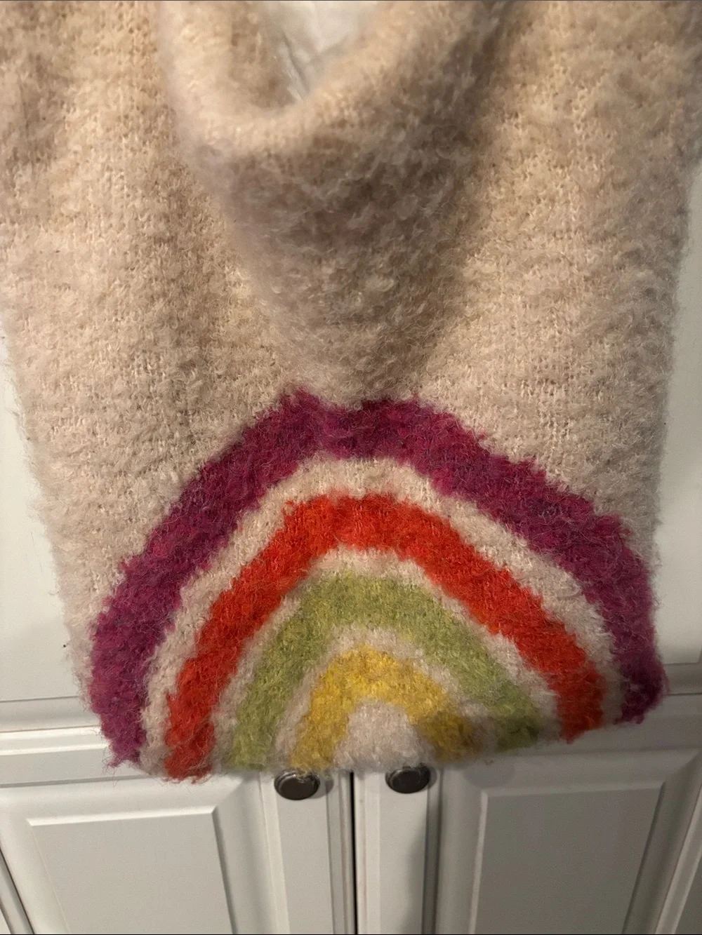 Free People Rainbow Fuzzy Tote Bag